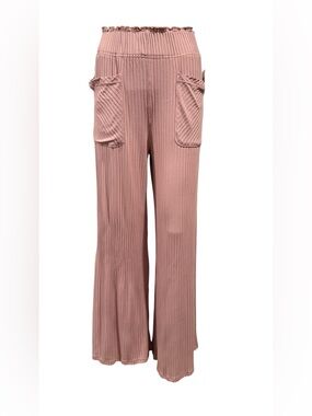 Free People Womens Movement Blissed Out Wide Leg Rose Pants Size XS